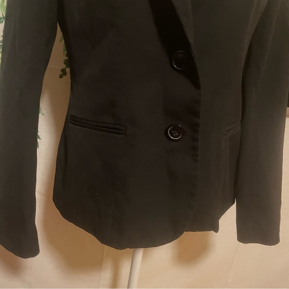 Size 8 Stretch Ann Klein Black Blazer A2 - Picture 2 of 6